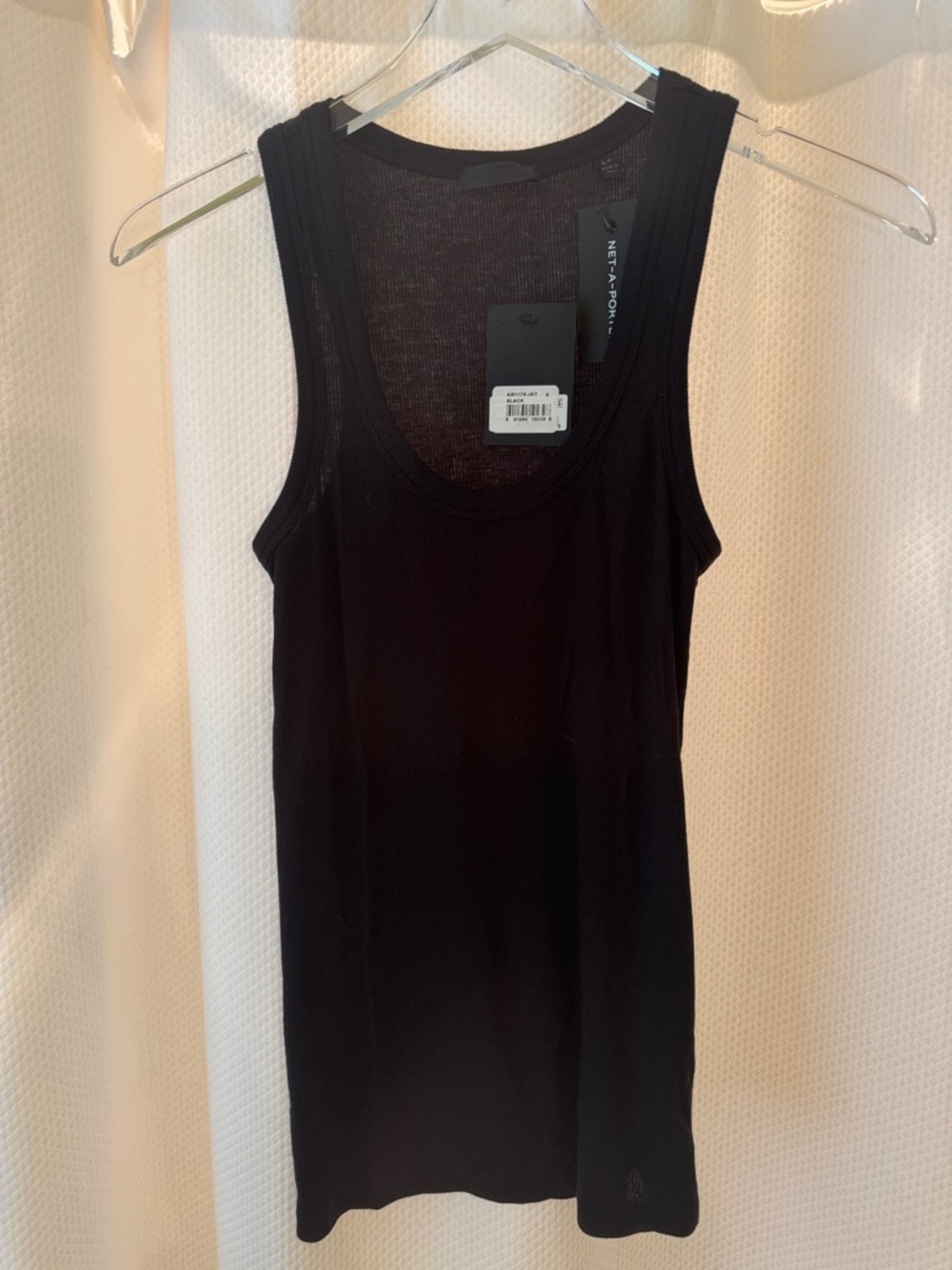 ATM Anthony Thomas Melillo Black Ribbed Tank Top